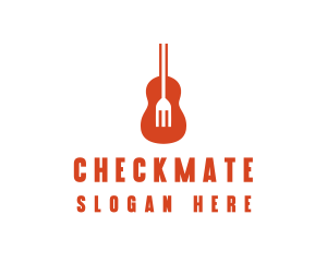 Music Guitar Food Fork logo design