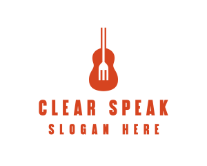 Music Guitar Food Fork logo design