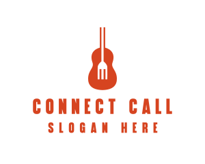 Music Guitar Food Fork logo design