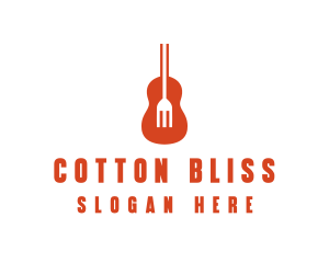 Music Guitar Food Fork logo design