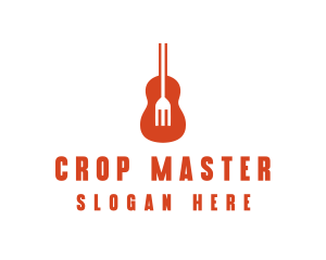 Music Guitar Food Fork logo design