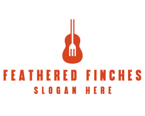 Music Guitar Food Fork logo design