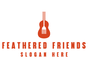 Music Guitar Food Fork logo design