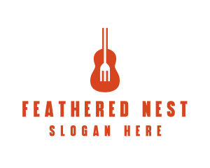 Music Guitar Food Fork logo design