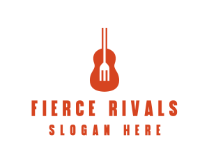 Music Guitar Food Fork logo design