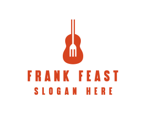 Music Guitar Food Fork logo design