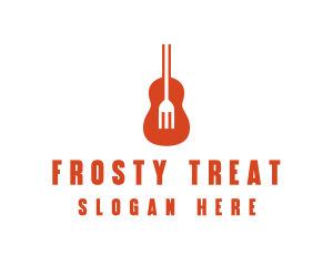 Music Guitar Food Fork logo design