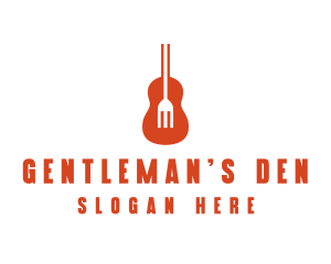 Music Guitar Food Fork logo design