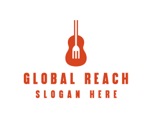 Music Guitar Food Fork logo design