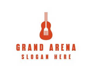 Music Guitar Food Fork logo design