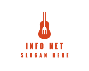 Music Guitar Food Fork logo design