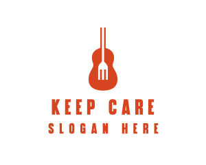 Music Guitar Food Fork logo design