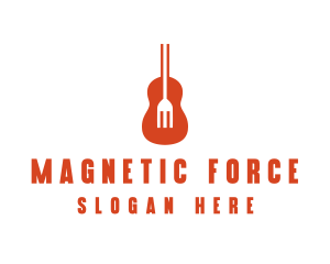 Music Guitar Food Fork logo design