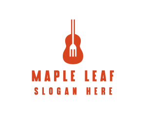 Music Guitar Food Fork logo design