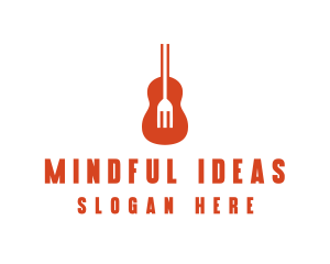 Music Guitar Food Fork logo design