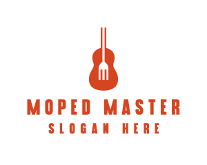 Music Guitar Food Fork logo design