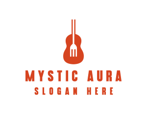 Music Guitar Food Fork logo design