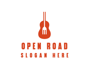 Music Guitar Food Fork logo design