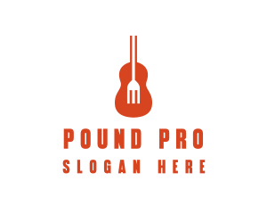 Music Guitar Food Fork logo design