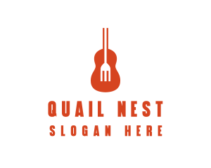 Music Guitar Food Fork logo design