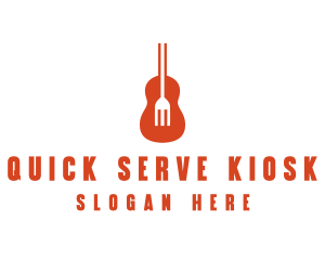 Music Guitar Food Fork logo design