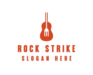 Music Guitar Food Fork logo design