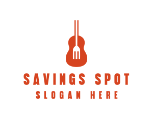 Music Guitar Food Fork logo design