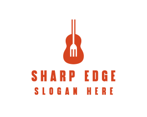 Music Guitar Food Fork logo design