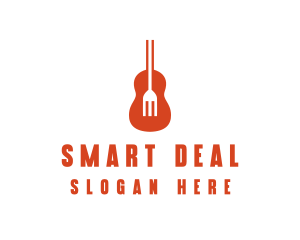 Music Guitar Food Fork logo design