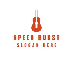 Music Guitar Food Fork logo design