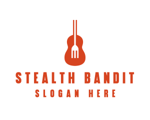 Music Guitar Food Fork logo design