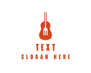 Music Guitar Food Fork logo design