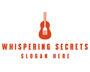 Music Guitar Food Fork logo design