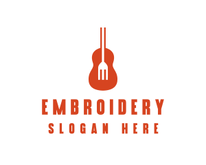 Music Guitar Food Fork logo design