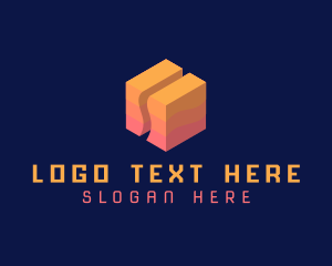 Gradient - Abstract Tech Cube Innovation logo design