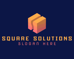 Abstract Tech Cube Innovation logo design