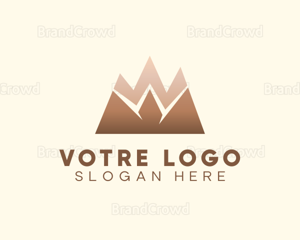 Mountain Peak Letter W Logo