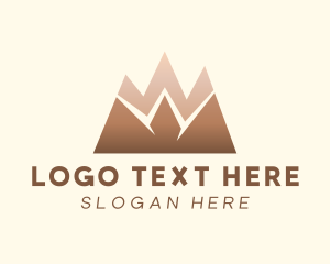 Rock Climbing - Mountain Range Letter W logo design
