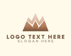Campground - Mountain Peak Letter W logo design