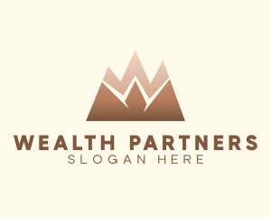 Mountain Peak Letter W logo design