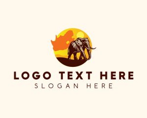 Map - South African Elephant logo design