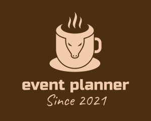 Hot Coffee - Bull Coffee Cup logo design