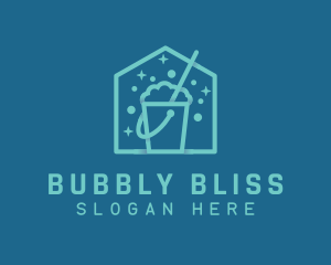 Home Bubbly Mop Bucket  logo design