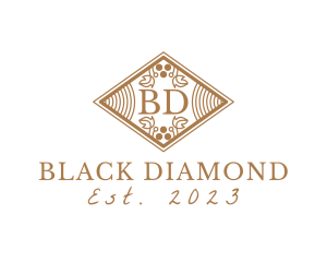 Vintage Ornate Vineyard Diamond logo design