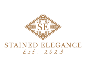 Vintage Ornate Vineyard Diamond logo design