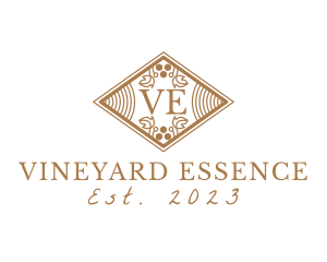 Vintage Ornate Vineyard Diamond logo design