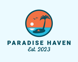 Beach Tourism Island logo design