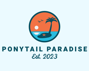 Beach Tourism Island logo design