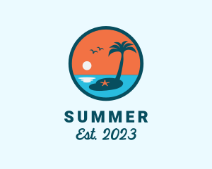 Beach Tourism Island logo design