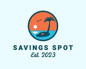 Beach Tourism Island logo design